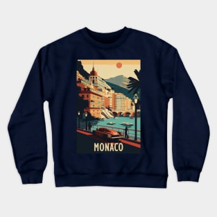 Monaco Travel Poster Crewneck Sweatshirt